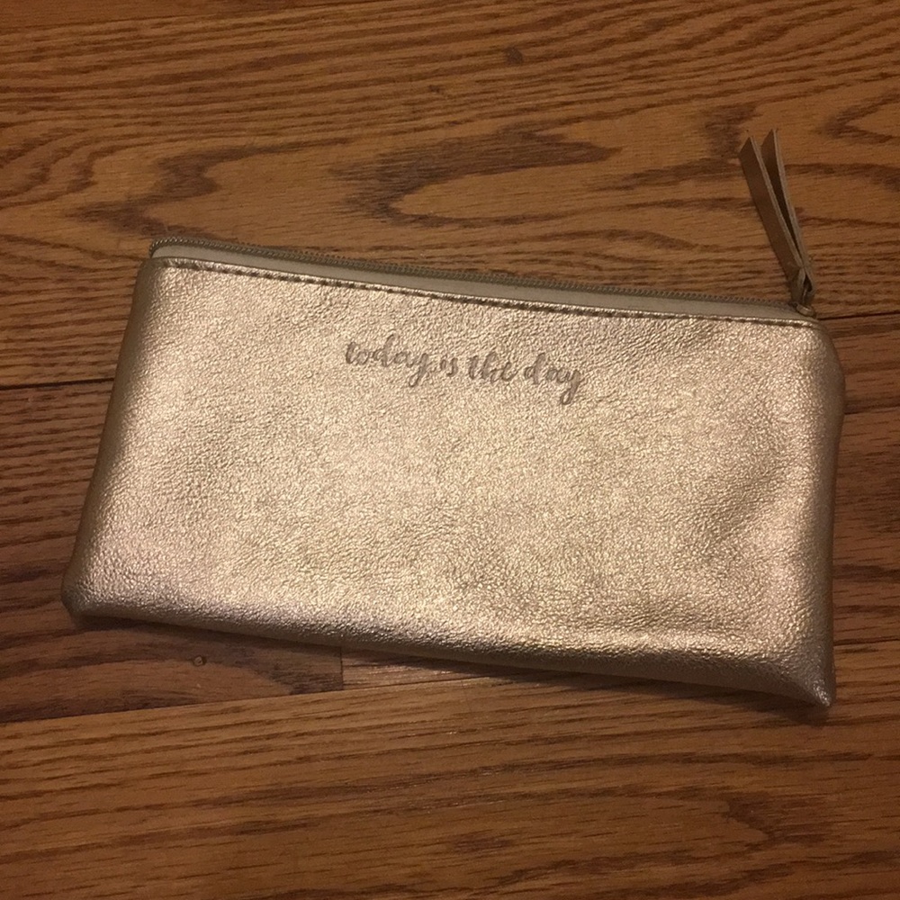 a super cute gold pencil case